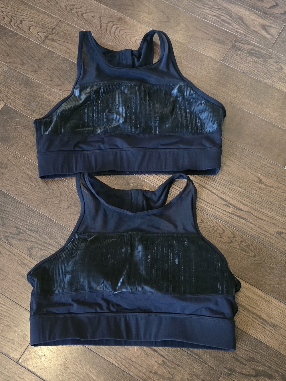 2 Zyia Black High-Neck Seamless Sports Bra - Size XL